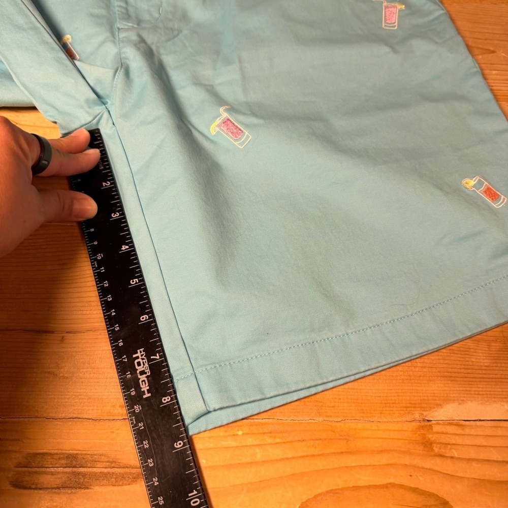 Vineyard Vines Mens 36 Light Teal Cocktail Drink Embroidered Breaker Shorts 9in - Picture 7 of 8